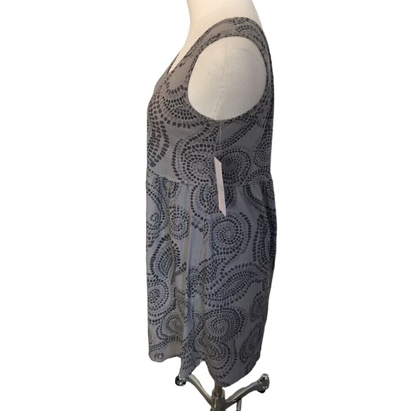 Icantoo Mini Dress Size XS Gray Sleeveless Swirls Cotton Women's NEW - Picture 2 of 5